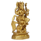 ARTVARKO Brass Lakshmi Vishnu Riding On Garuda Luxmi Narayan Sculpture Decorative Idols Statue for Home Décor Mandir Pooja Temple Gift 8 Inch.