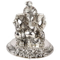 Prince Home Decor & Gifts White Metal Pagdi Ganesh Silver Plated for Home Decor