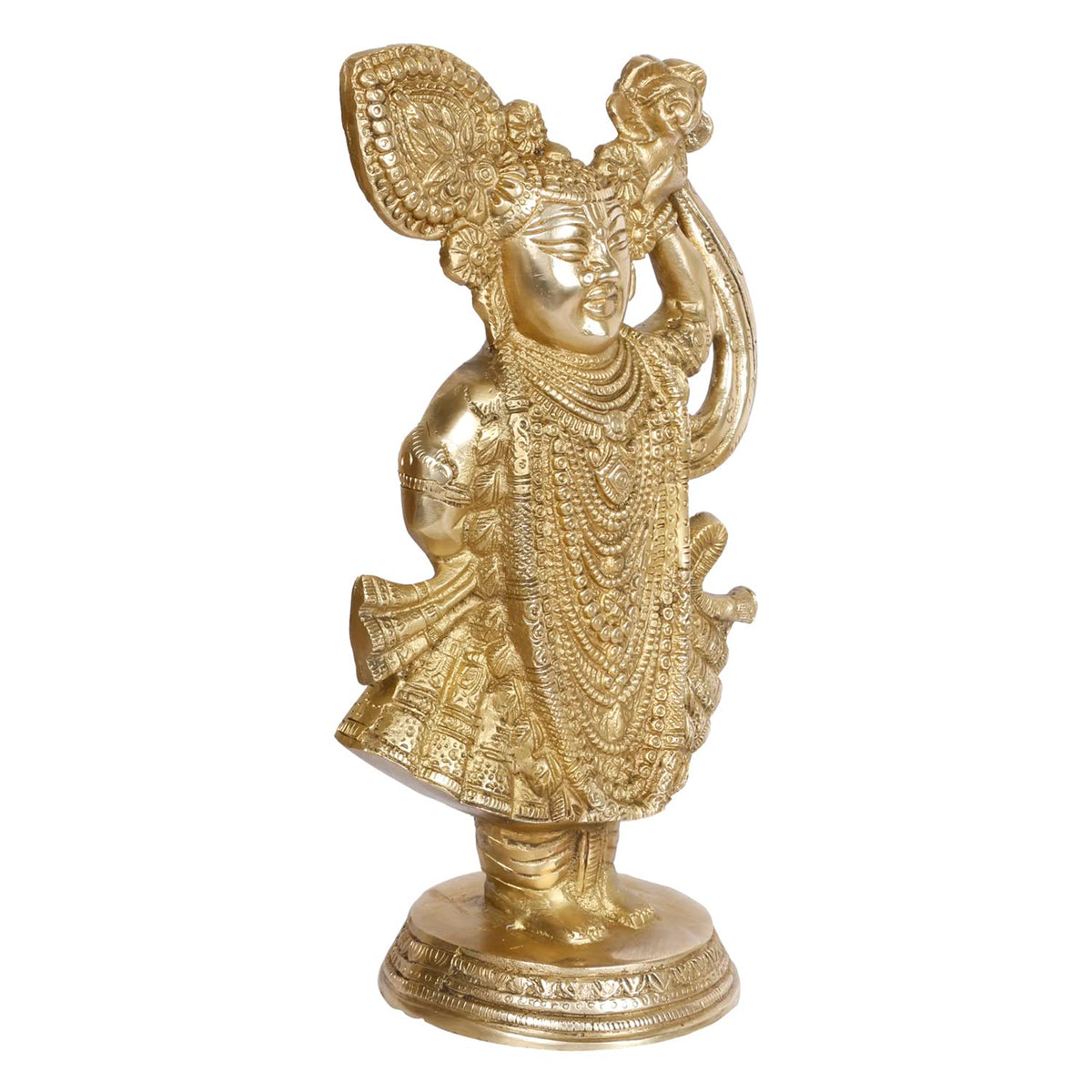 ARTVARKO Brass Shrinathji murti God Avatar of Shri Krishna Height 12.5 Inches