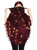 Tie-Dye Niqab Scarf with Face Cover, Navy Blue and Orange Pattern, Traditional Summer,Use for woman's (MAROON, STANDARD)