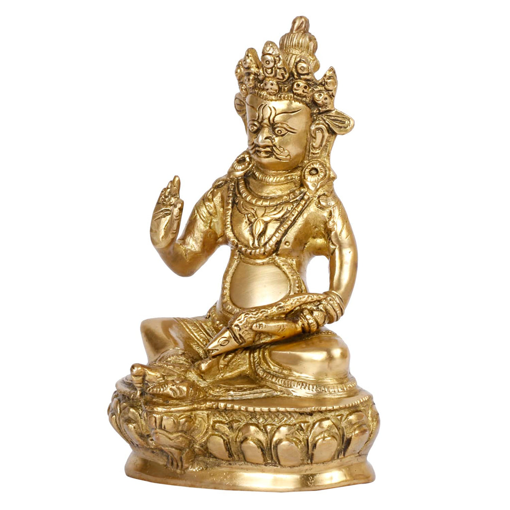 ARTVARKO Brass Kuber Maharaj Idol Statue God Murti for Locker Diwali Pooja Puja Kuvera Lord of Wealth Prosperity and Money Treasurer 8 Inch