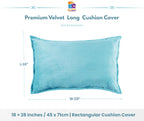 RD TREND® Corduroy Cushion Cover Set of 2, Striped Double Sided Decorative Throw Pillowcases for Sofa, Bed & Living Room Rectangular Long Cushion Covers 18x28 inches | Aqua