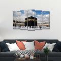 VIBECRAFTS 5 Pieces Masjid Al Haram Canvas Wall Painting For Home|Office|Living Room|Gift (PTVC5Pcs2_6515)
