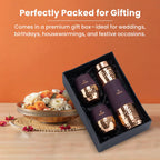 AURASHIE Pure Copper Drinkware Gift Set of 1 Bottle & 2 Glasses with Box | Pure Hammered Copper Drinkware | Gift Set for Birthday, Parties, Weddings & Festivals (Bergandi Grip Sleeve)