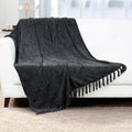 HOMADORN Luxury Chenille Throw Blanket for Sofa & Bed | Ultra Soft Plush Cozy Throw | Lightweight Warm Decorative Blanket | Washable Luxury Throw for Living Room, Bedroom (Solid Textured) Kafalo