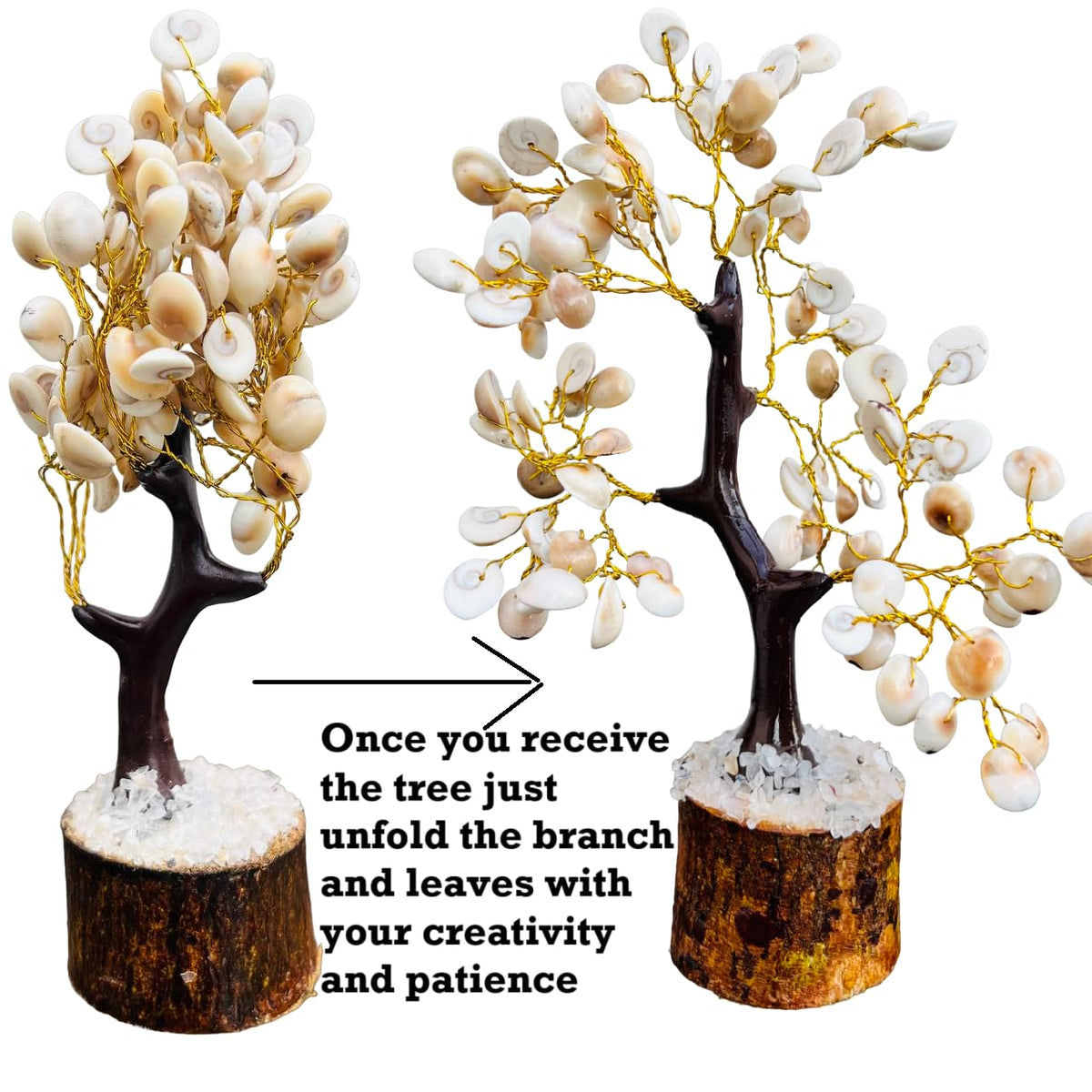 Galox Natural & Original Gomti Chakra | Gomati Chakra Tree for Good Luck & Prosperity Decorative Showpiece Tree (100 Bead Gomti Chakra Tree)