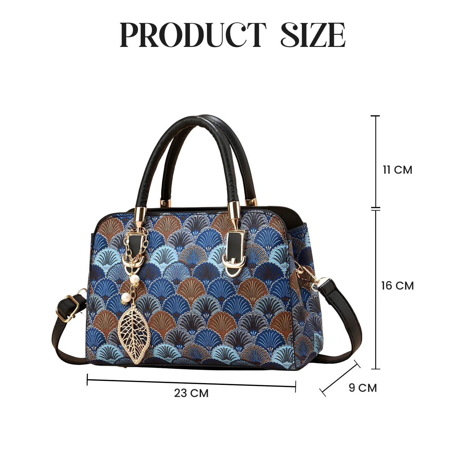 SYGA Women Stylish Tote Bag with Contrasting Colors – Medium Capacity Daily Shoulder Handbag(Flower Black)