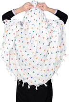 Sclout Soft Cotton Breathable Sun Protection Scarf Dupatta Usable for vehicle Driver | White Printed Design Stoles | Universal Size | For Girl & Women | Light Weight (Scarf - Triangle)