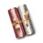 Leaf & FEATHER™ Muna Satin Hijab Scarf for Women | Pack of 2 Hijab Set | 200 x 70 cm | Silky Smooth & Lightweight | Premium Everyday Color Collection (5. Rose Taupe - Pearl Silver)