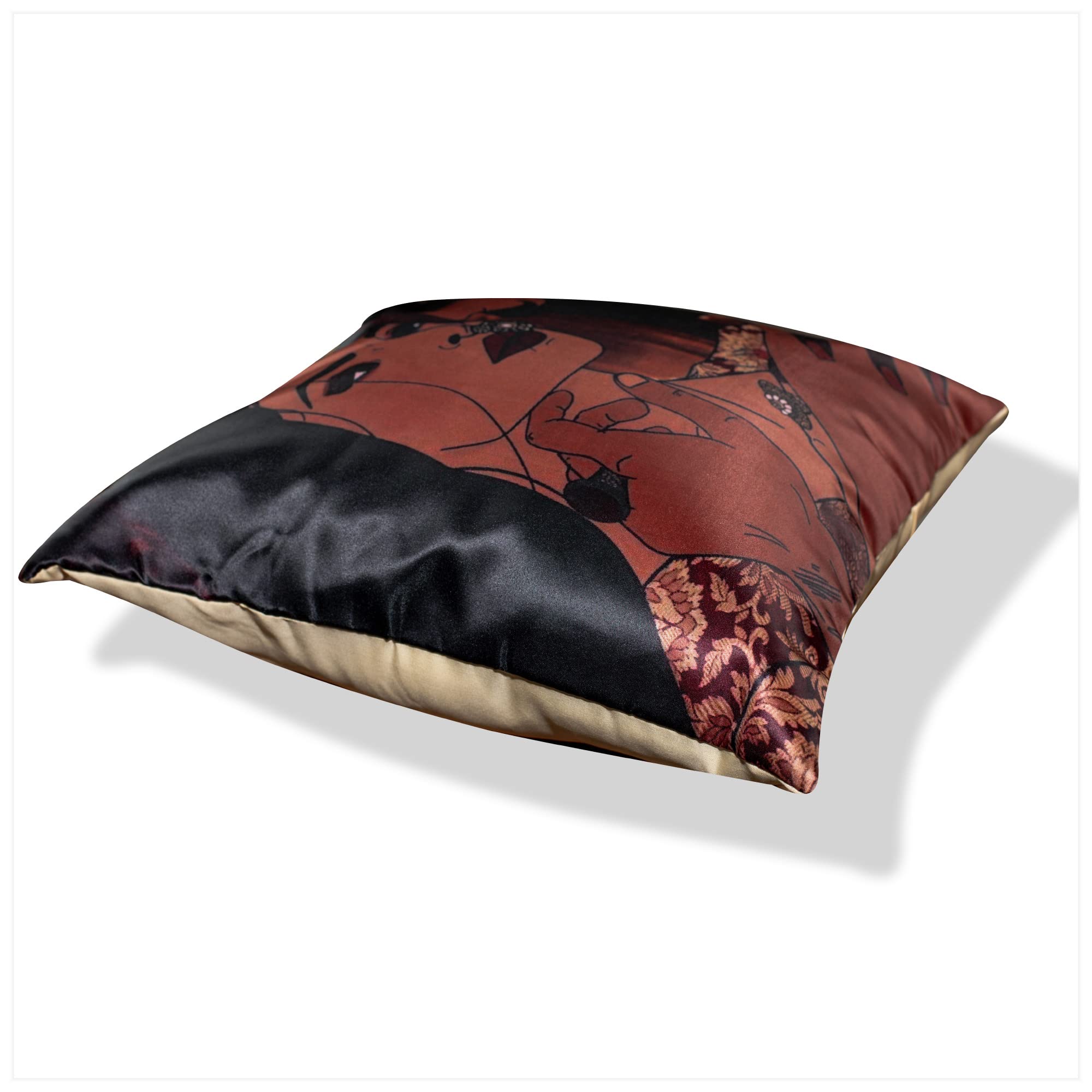 Vendola Bollywood Series Satin Microfibre 250TC Cushion Covers, Multicolor, Set of 4 Pieces (24X24 Inches)