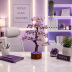 Hari Enterprises Amethyst Crystal Tree with 300 Beads | Amethyst Money Tree for Home Décor | Feng Shui Crystal Tree for Wealth, Positivity & Prosperity | Handmade Decorative Crystal Plant