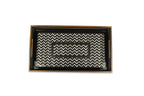 Classic Chevron Decorative Wooden Tray – Gold Engraved, Enamel Coated, Waterproof Rectangular Serving Tray for Coffee Table, Dining Room, Kitchen, Parties & Home Decor (Classic Chevron Small)