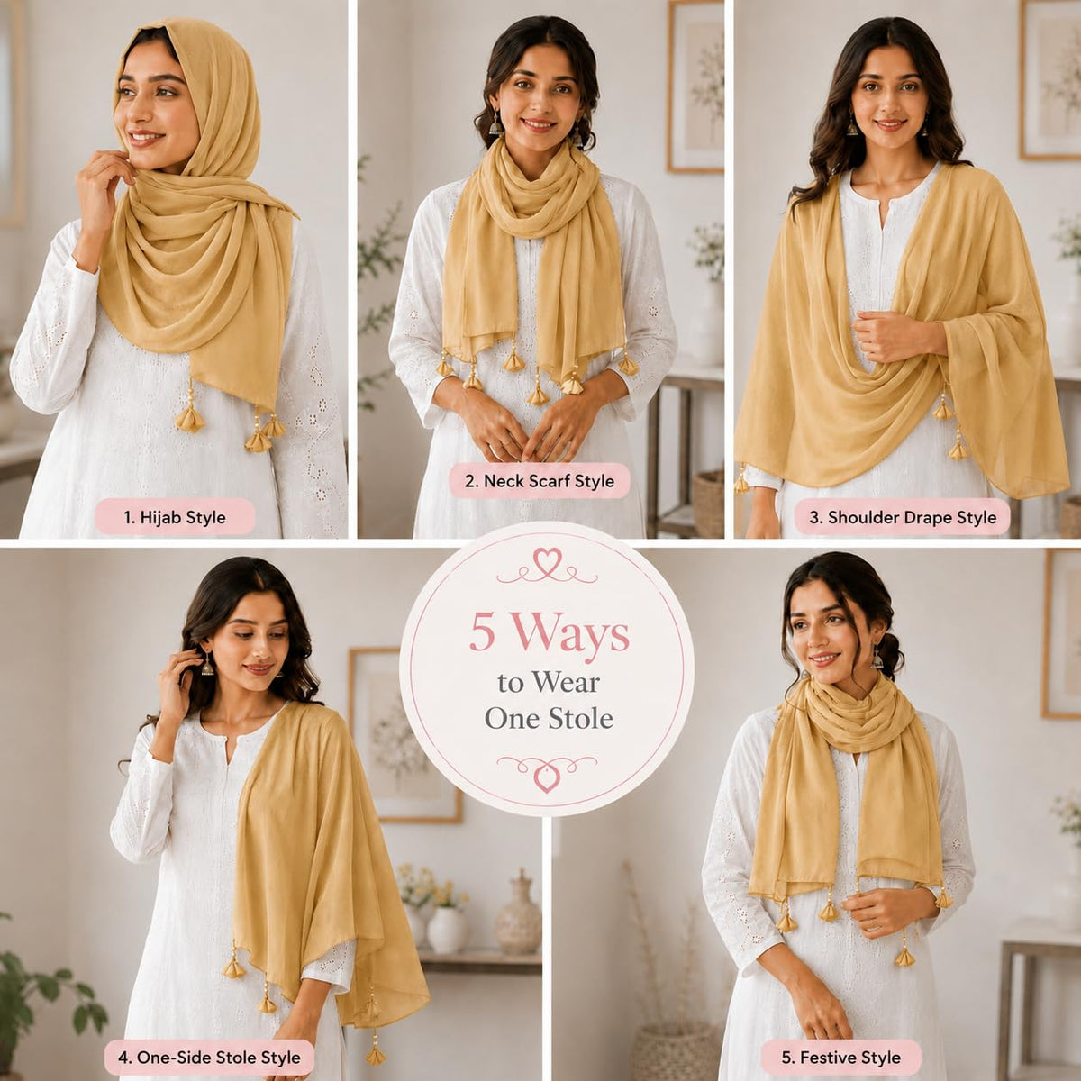 Women’s Chiffon Scarf Soft Lightweight Premium Stoles for Girls & Women | Stylish Modest Wear Dupatta for Daily & Party Use (Soft Mustard)