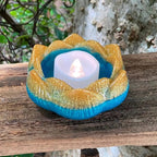 PEACORA Flower Lotus New Tea Light Candle Holder Mould Silicone, 1 Pc Tealight Candles Holders Silicone Molds for Resin, Lotus Flower Candlestick Epoxy Casting Molds for DIY Crafts Jewelry Box