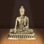 Shilpkala 3.5 Inch Brass Ultra Fine Gautam Buddha Idol for Home & Office, Pooja, Table Decor, Worship & Gift