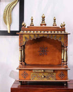 Kamdhenu Art and Craft Wooden Temple/Home Temple/Pooja Mandir/Pooja Mandap/Temple for Home (Coper) 45 x 28 x 60 cm