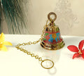 DSH Brass Hanging Bells for Puja Room Decoration Items Hanging Bell for Mandir Temple Decor Ghanti for Mandir. (Red, H-4.5 Inch)