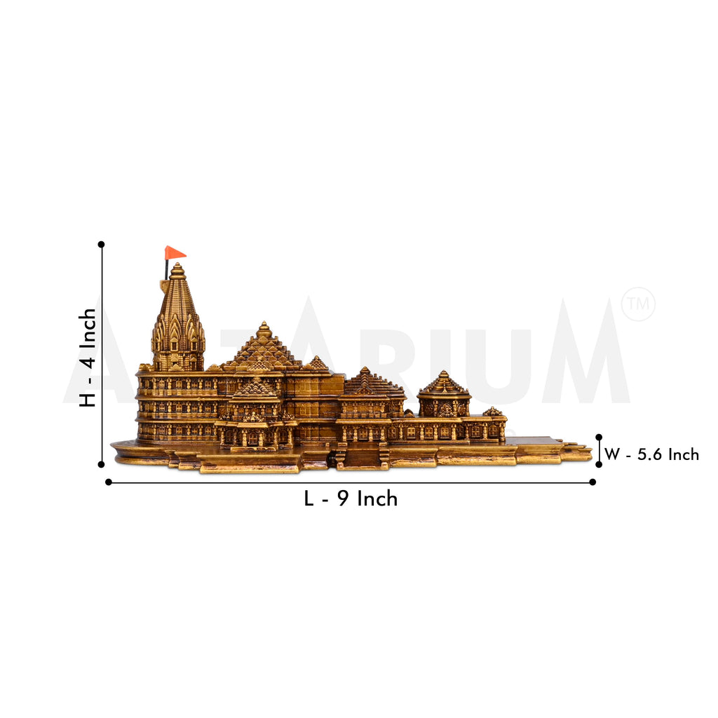 Artarium Ram Mandir Ayodhya Model for Home Temple (Length: 9 Inch), Shree Ram Temple Replica Decorative Showpiece for Pooja Room, Mandir, Home Decor & Spiritual Gift