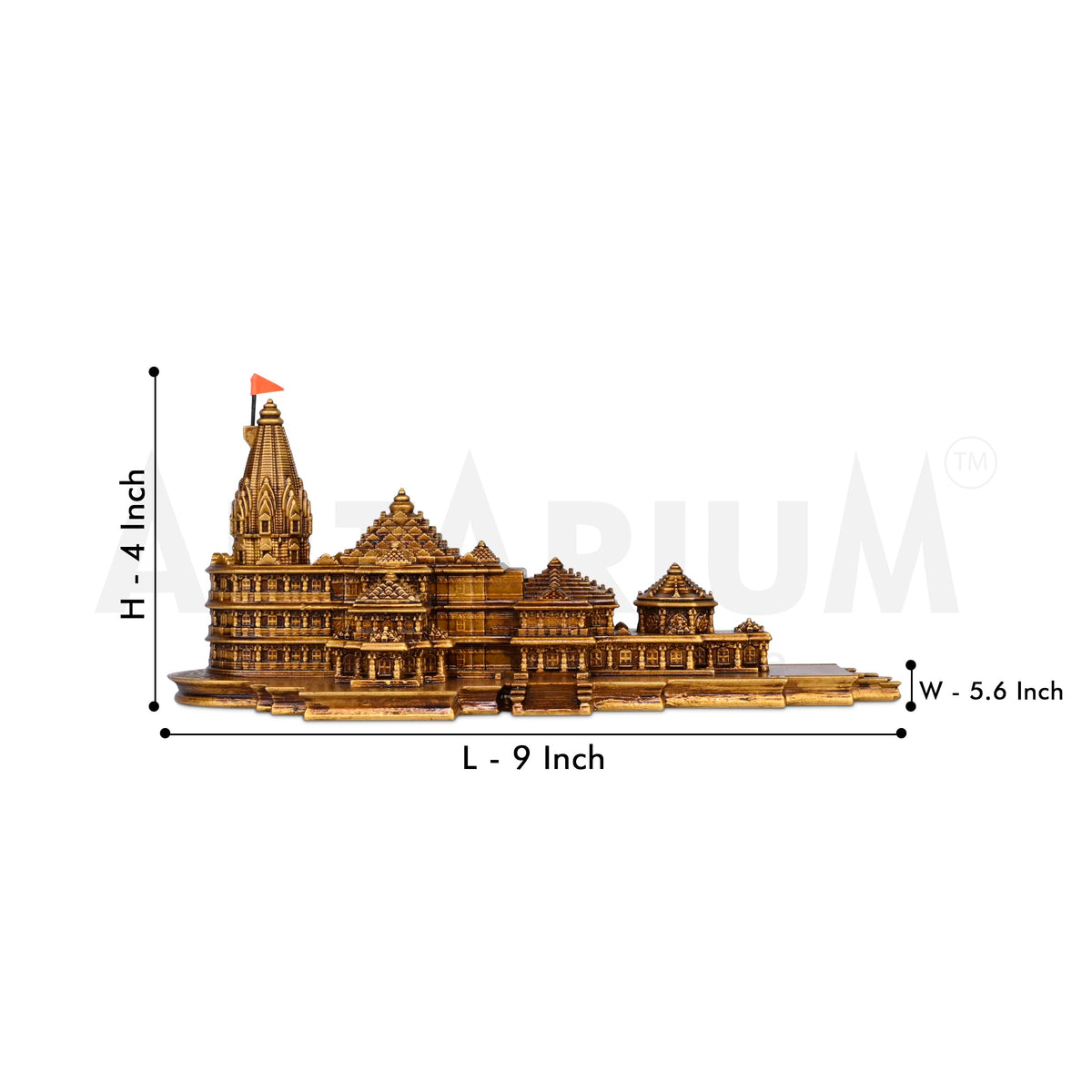 Artarium Ram Mandir Ayodhya Model for Home Temple (Length: 9 Inch), Shree Ram Temple Replica Decorative Showpiece for Pooja Room, Mandir, Home Decor & Spiritual Gift