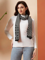 Ravaiyaa - Attitude is everything Reversible Wool Scarves Women Neck Wraps Muffler Winter Wool Scarf (Grey Checks)