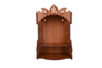 AR ART Engineered Wooden Pooja Temple for Home Mandir Saathiya Design Temple for Home & Office Puja Mandir for Wall Mounted (L-10.50, W-8.25, H-14.25Inch) (Light Brown)