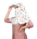 7 season's Rayon Scarf Cum Mask Universal Size/Usable for vehicle Driver for sunlight UV protection/White Printed Design size 32x38 inches (Cap_ABCD)