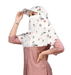 TESY QWEN Women's Scarf Cum Mask with Cap, Rayon Multi-Functional Neck Gaiter with UV Protection for Biking, Hiking and Travel (ABCD)