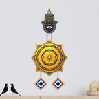 Artvibes Hamsa Hand with Sacred Yantra Evil Eye Wall Hanging | Protective Nazar Battu Decor for Main Door Entrance | Positive Energy Spiritual Accent for Home and Office (WH_85138N)