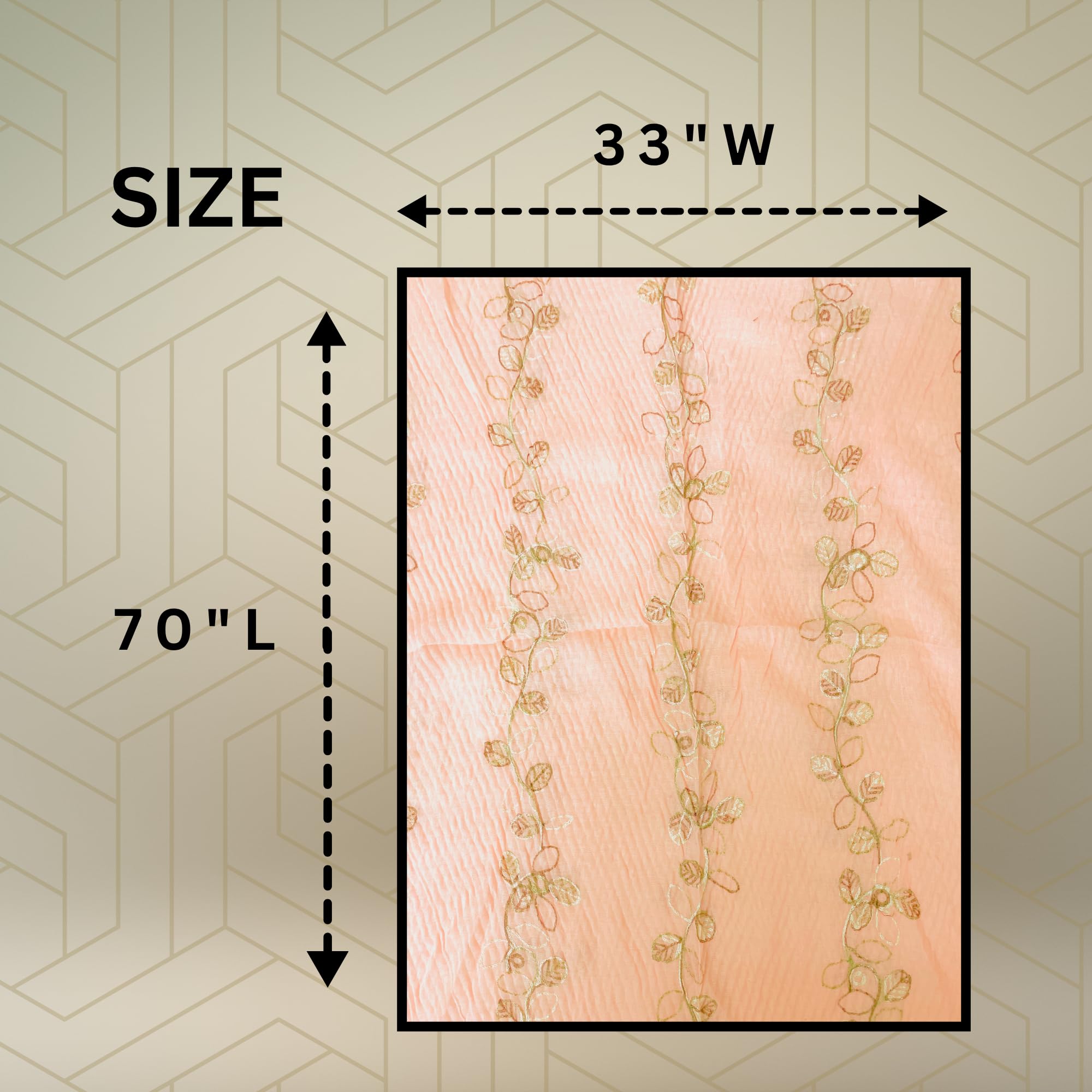 FAHABO Scarf for Women Stylish Pleated Viscose Cotton with Embroidery and Tassels | Hijab Scarf | Stole | Soft, Lightweight, and Latest Scarves | 72 x 33 Inches (Orchid Pinkish Peach)