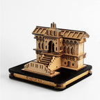 Amzgear Badrinath Temple in Wood | Wooden Shree Miniature 3D Handmade| Religious Decorative showpiece Decoration, Office and Gift (Badrinath)