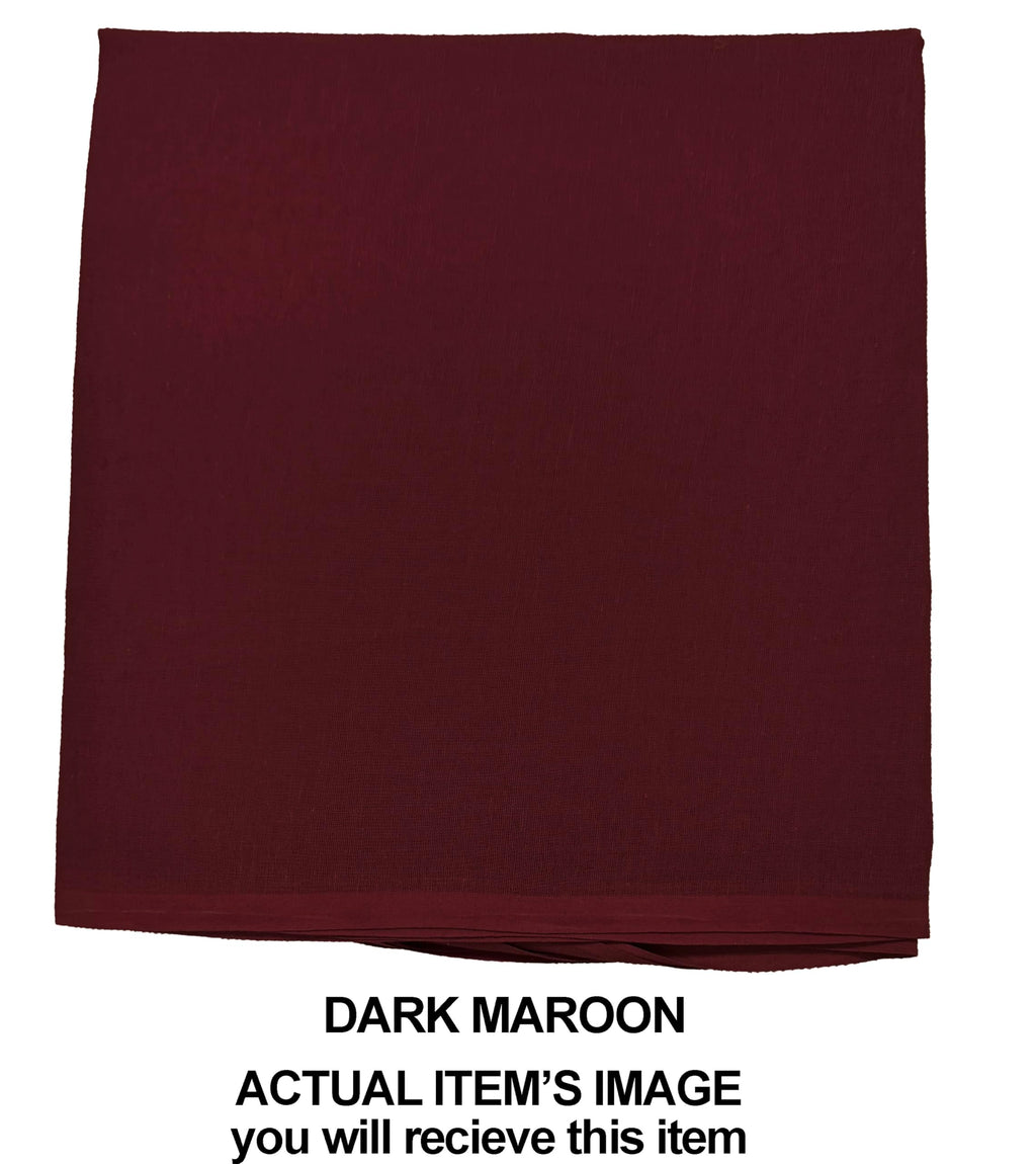 Pure Cotton Scarf Stole for Women, 175 x 100 cm, Lightweight, Versatile, Multiple Colours (Dark Maroon)