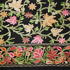 Matelco Women Black Multi-Color Floral Jaal Pashmina Shawl