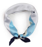ONE ECHELON Satin Silk Small Neckerchief Square Scarf (Sea Whisper)