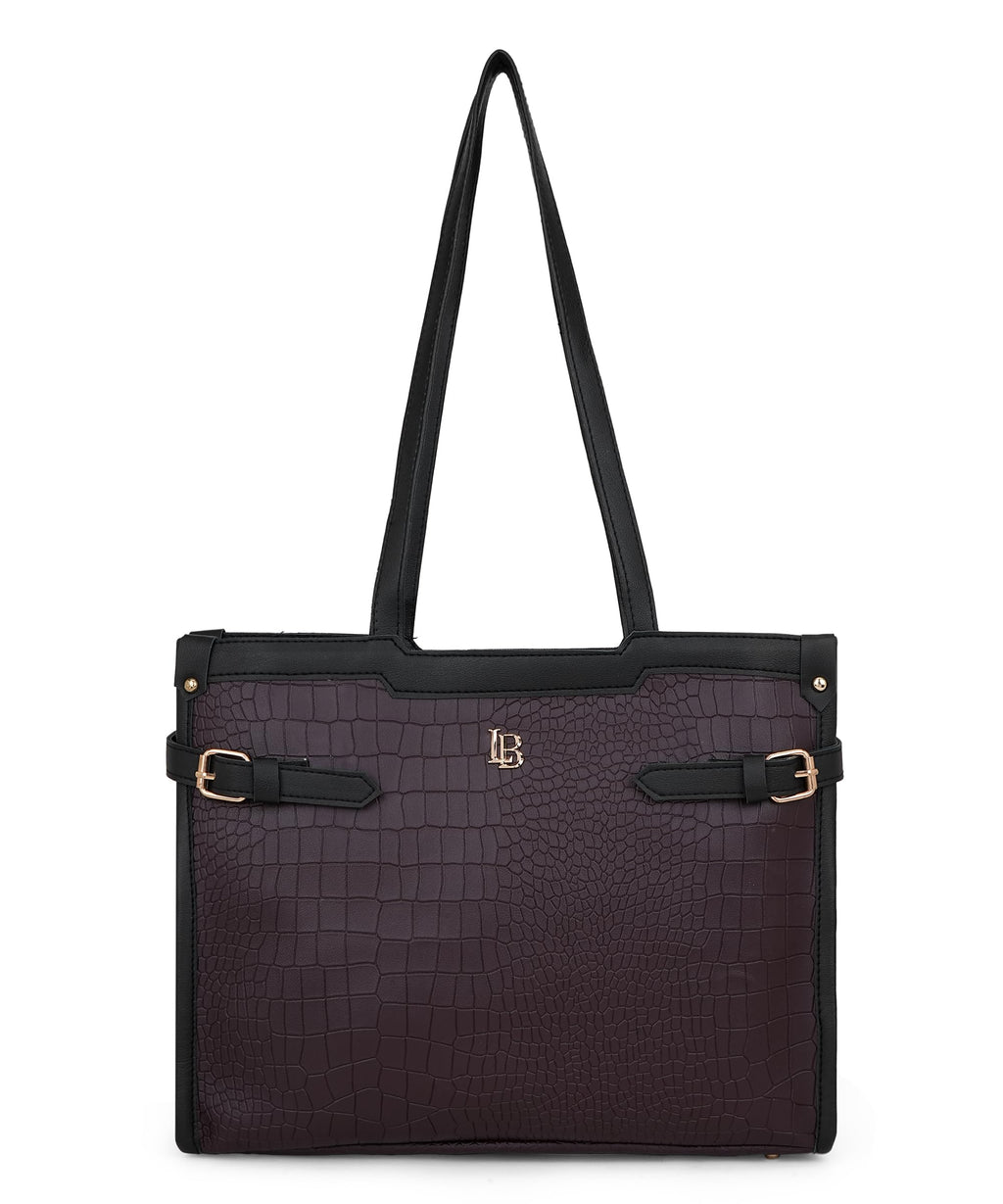 LEGAL BRIBE Stylish Buckle Tote Bag (Coffee Brown)