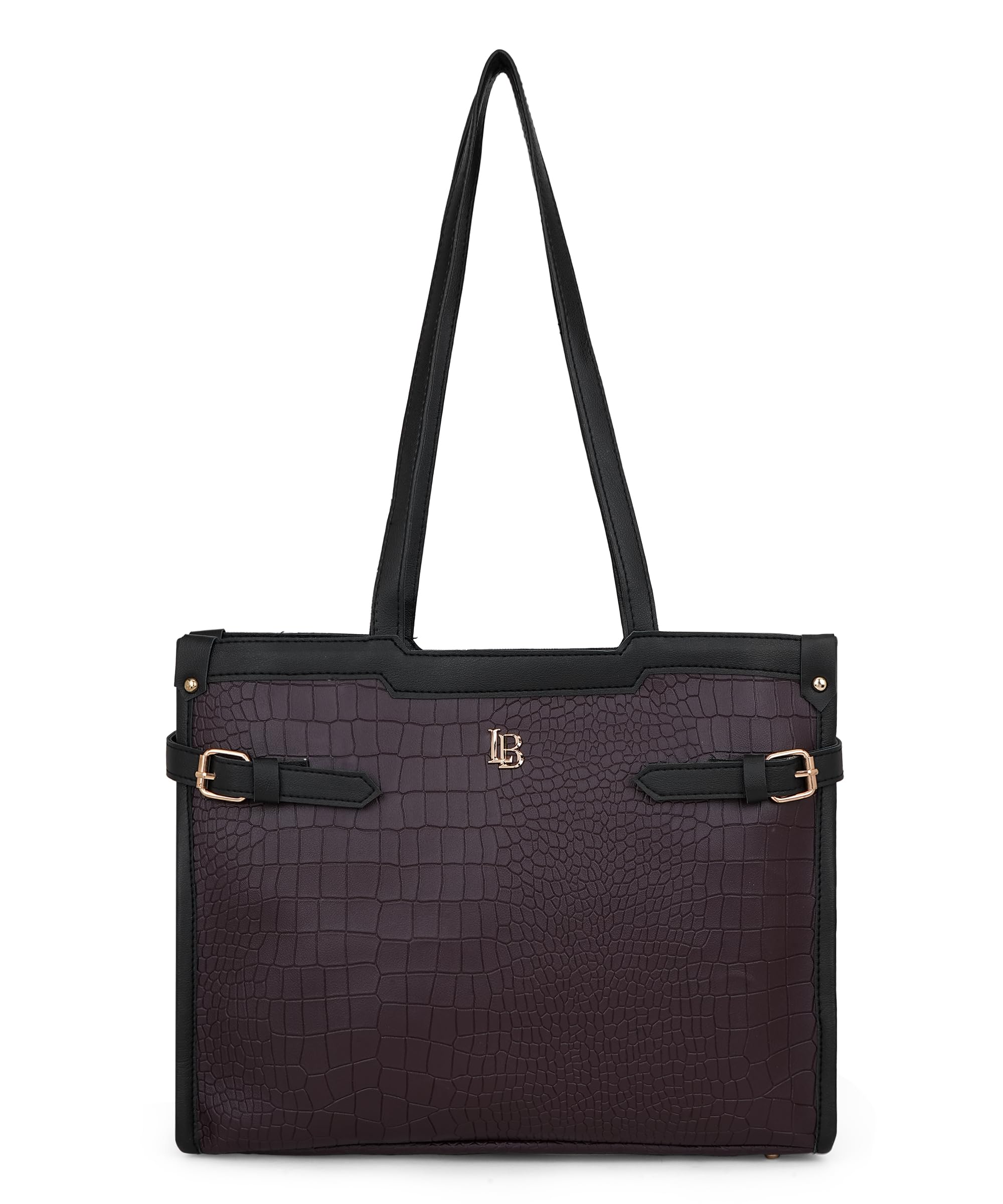 LEGAL BRIBE Stylish Buckle Tote Bag (Coffee Brown)