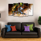 VIBECRAFTS A Beautiful Krishna Playing Bansuri 5 Pieces Canvas Wall Painting For Home|Office|Living Room|Gift (PTVC5Pcs2_6505)