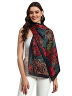 Ravaiyaa - Attitude is everything Women Lightweight Printed 100% Satin Silk Scarf Stoles for Female Breathable Neckerchief Head Beach Wrap Scarves (Black Butterfly, 70 X 20 Inch)