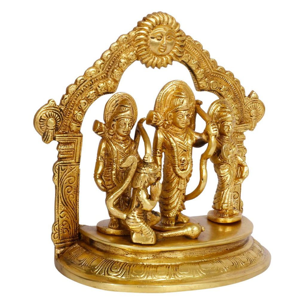 ARTVARKO Brass Ram Sita Laxman Hanuman Statue Sculpture Ram Darbar Idol Murti Height 7 Inches