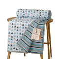 Trance Home Linen Premium 100% Cotton Dohar for Double Bed | 150 GSM | Reversible Ac Comforter | Light Weight All Season Soft Blanket (84x88 Inches | Blue Black Triangles) Kafalo