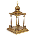 ARTVARKO Handcrafted Full Brass Temple Pooja Mandir for Living Room Pooja Ghar Decoration Religious Home Décor 13 Inch.