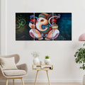 VIBECRAFTS Hindu Ganesha 3 Pieces Canvas Wall Painting Fitted With Wooden Frame For Home | Office | Living Room | Gifts(PTVC3Pcs3_11514)