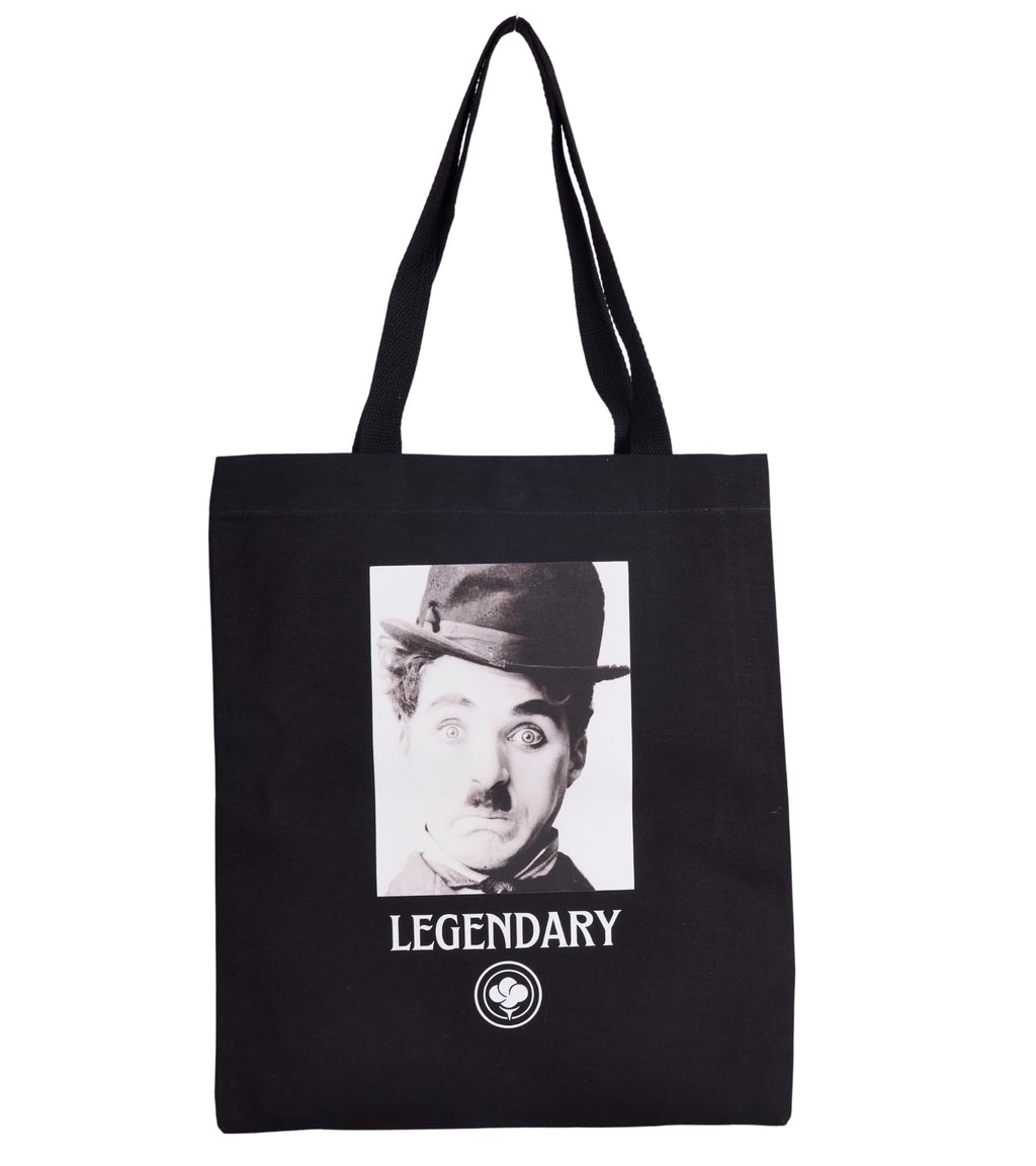 Premsons® The Gossy Shrub Durable Premium Cotton Canvas Tote Bag with Magnetic Button Closure for Shopping, Travel, Beach, Camping, Outdoor Activities (Versatile, Black)