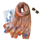 CrossKulture Scarf Stole for Women - 185 x 135 cm Chiffon Scarf with Floral Print | Lightweight Soft Stole for Girls | Satin Feel Neck Wrap | Women Accessory (Colour31)