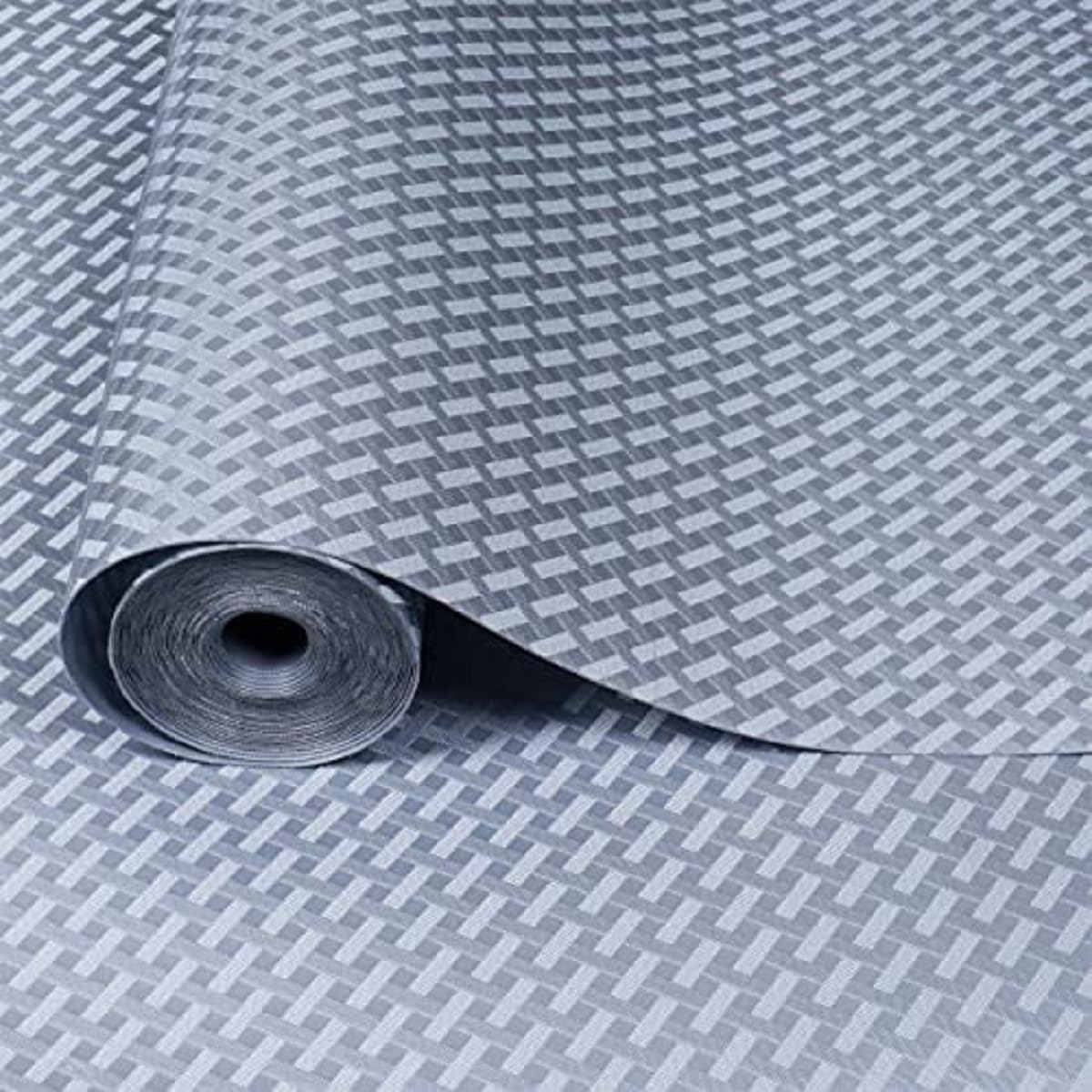 ElastPro EVA Food Grade Washable Anti Slip Mat/Sheet for Fridge, Shelf Liner, Table, Kitchen Drawer mat (Grey Crossed Stripe, 10 Meter) Kafalo