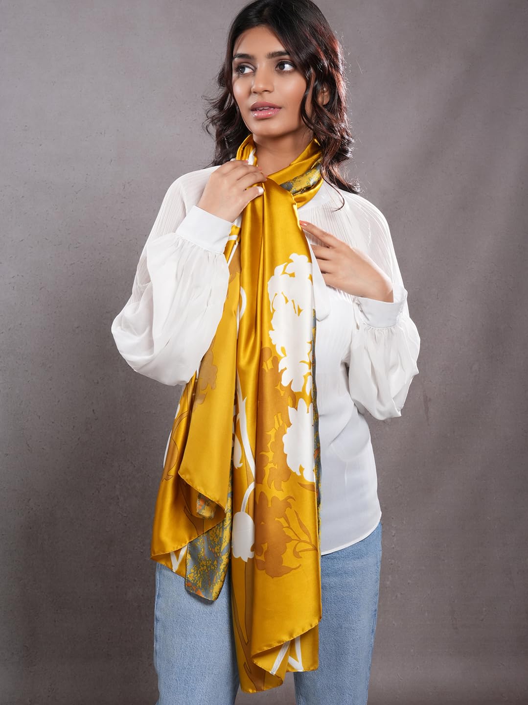 CrossKulture Two Toned Silken Satin Feel | Stylish, Soft & Lightweight Stole | Satin Feel Neck, Hair and Head Scarf For Women