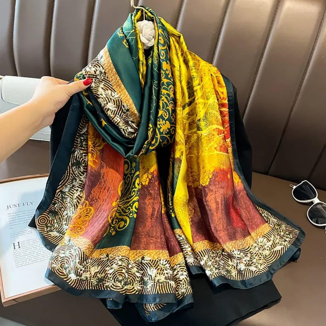 SWANKY Silk Stoles & Scarf For Women & Girl Head Neck Scarve Silk Dupatta (MULTI)
