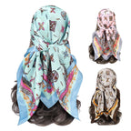 PALAY® 3PCS 35x35 In Satin Headscarf for Women Silk Head Scarf Bag Decor