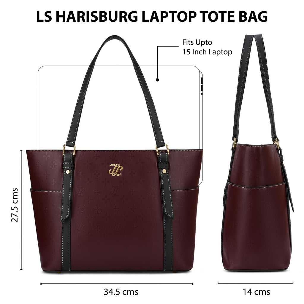 Lavie Signature Women's Harisburg Colourblock Tote Laptop Bag | Tote Laptop Bag for Work | Ladies Purse | Stylish Shoulder Bag | Gift for Women