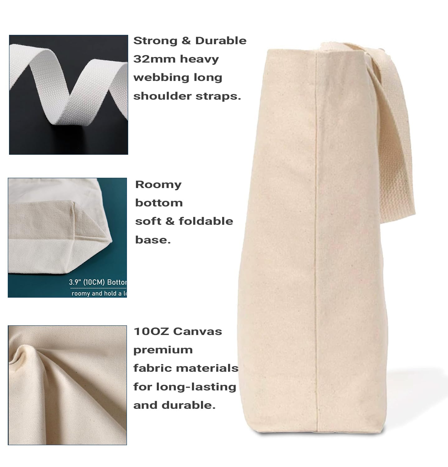 Econest Premium Canvas Tote Bags for Women with zip closer | unique tote bag for Girls, 100% Organic Cotton Tote bag | beach | gift | office, school & Daily Usable strong handbag (Lets Go)