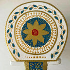 ATRANGI STUDIO Classic White Handpainted Wooden Elephant Stool Cum Showpiece | Mango Wood Traditional Multipurpose Stool for Living Room Decor & Mandir | Perfect for Plant Stand | 8x8x10 inch